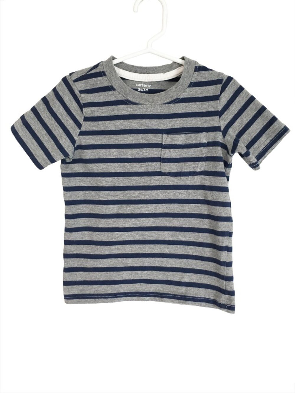Carters Boy's Gray & Navy Striped T-Shirt Size 3T